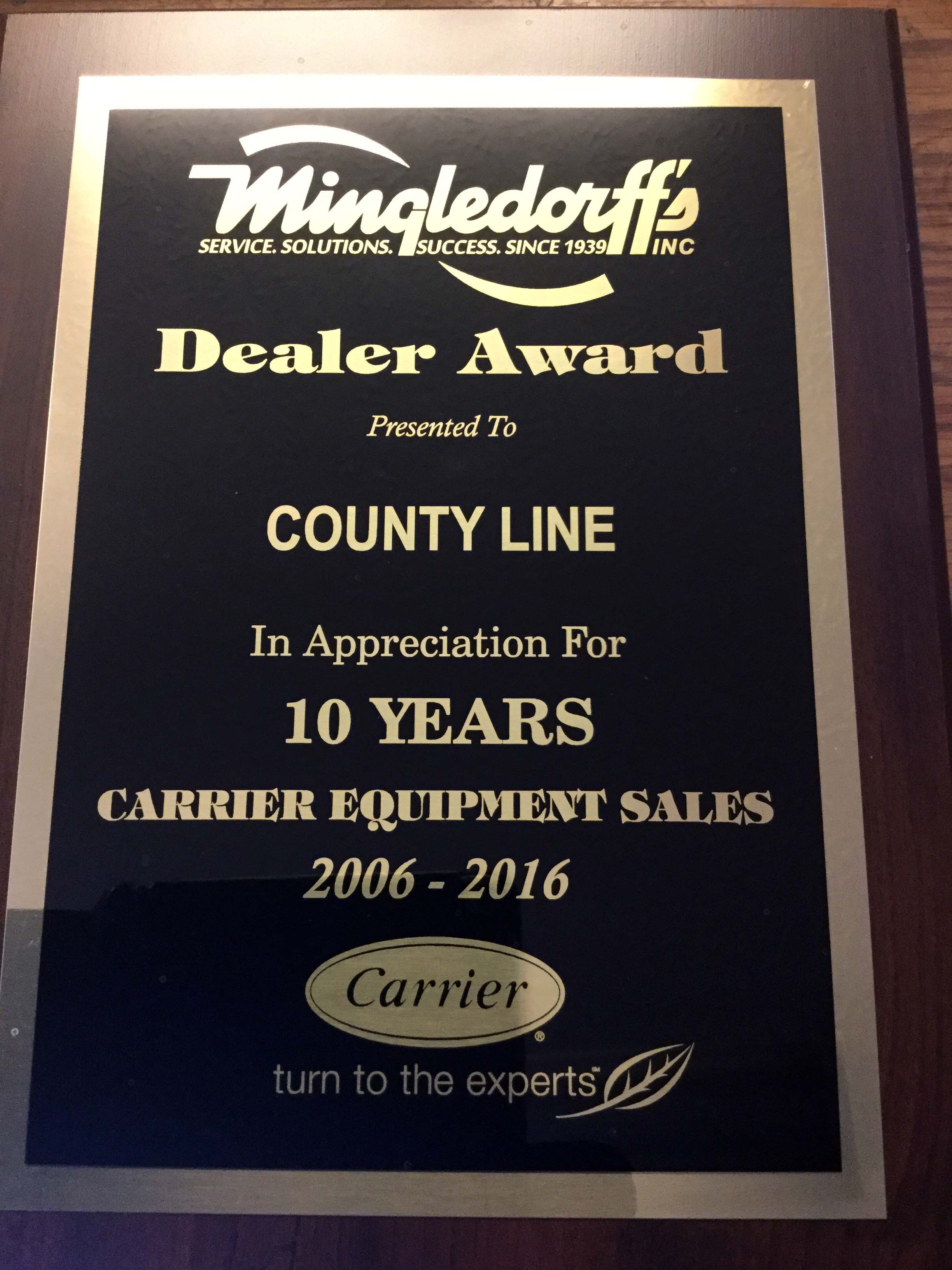 Mingledorff's Dealer Award